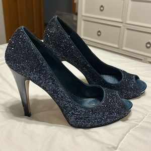 Nine West Blue Sequence Heels size 8